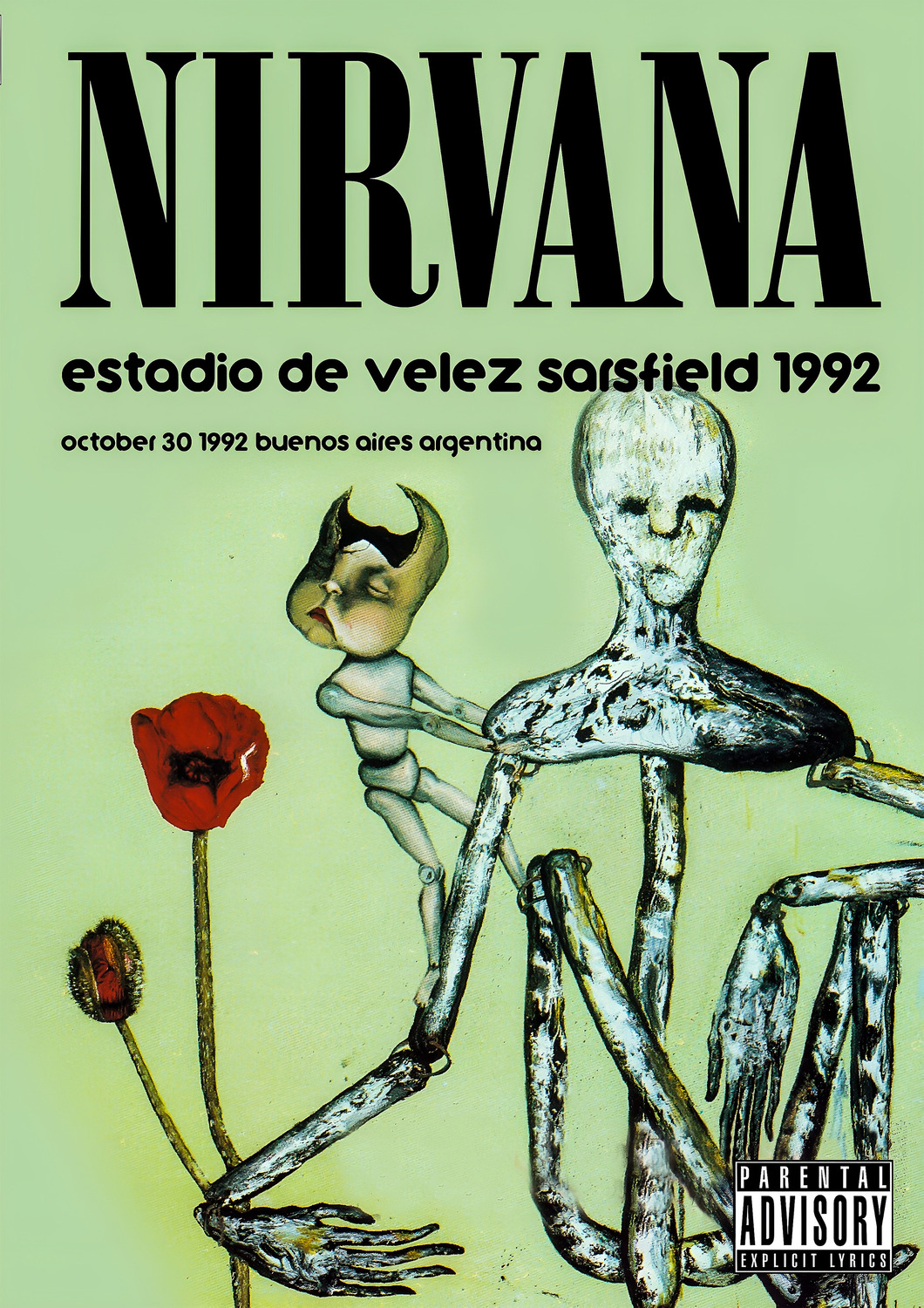 Vintažinis Nirvana (8) koncerto plakatas – vintažinis koncerto plakatas | Framein