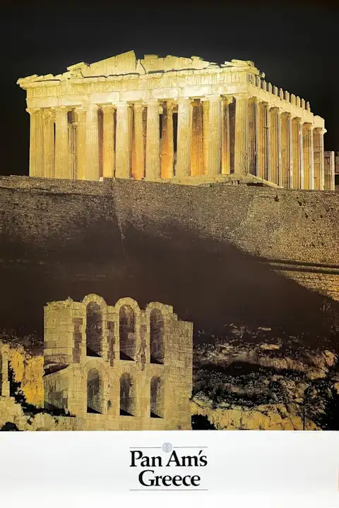 Vintažinis kelionių plakatas Pan Am Greece – vintažinis kelionių plakatas | Framein