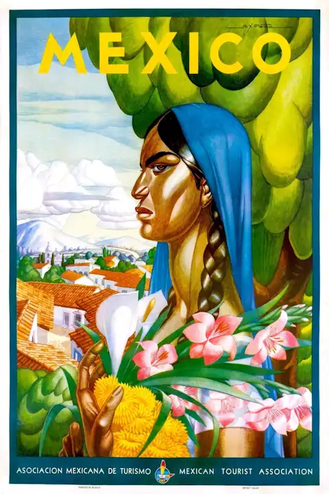 Vintažinis kelionių plakatas México 1945 – vintažinis kelionių plakatas | Framein