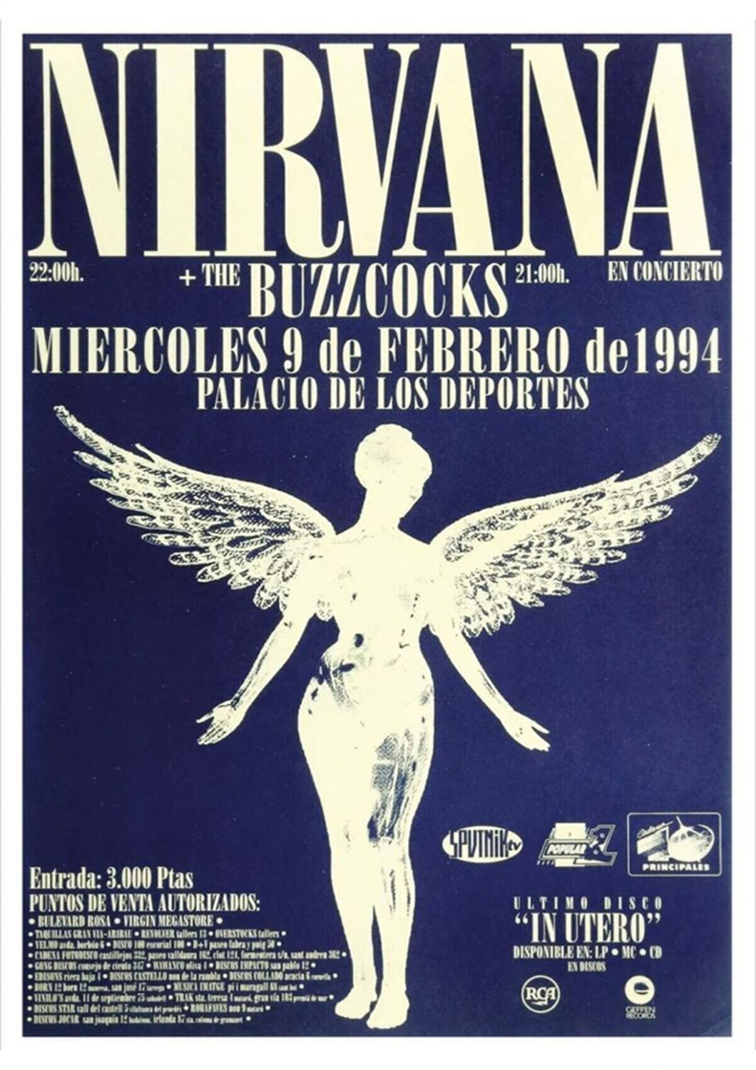 Vintažinis Nirvana (9) koncerto plakatas – vintažinis koncerto plakatas | Framein
