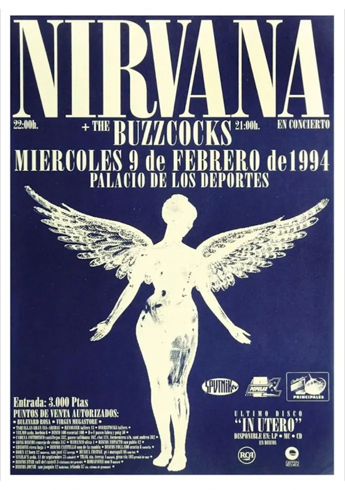Vintažinis Nirvana (9) koncerto plakatas – vintažinis koncerto plakatas | Framein