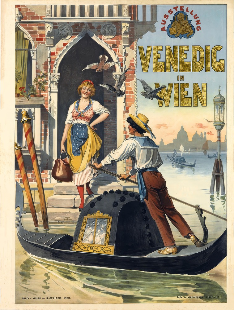 Vintažinis kelionių plakatas Venedig in Wien 1896 – vintažinis kelionių plakatas | Framein