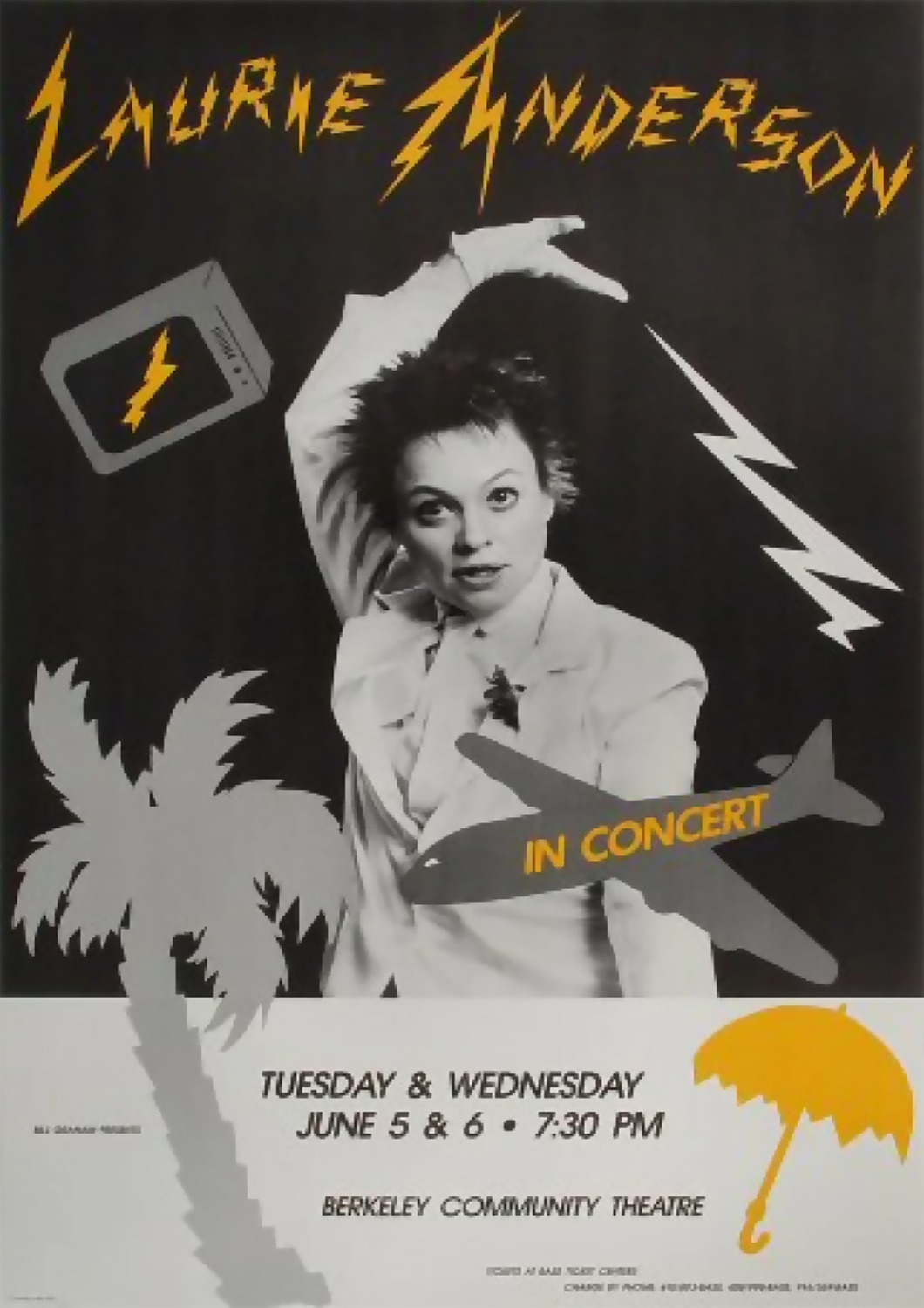 Vintažinis Laurie Anderson koncerto plakatas – vintažinis koncerto plakatas | Framein