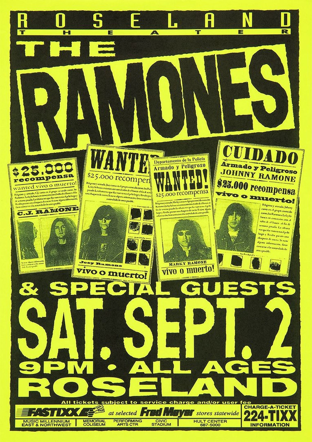 Vintažinis Ramones 5 koncerto plakatas – vintažinis koncerto plakatas | Framein