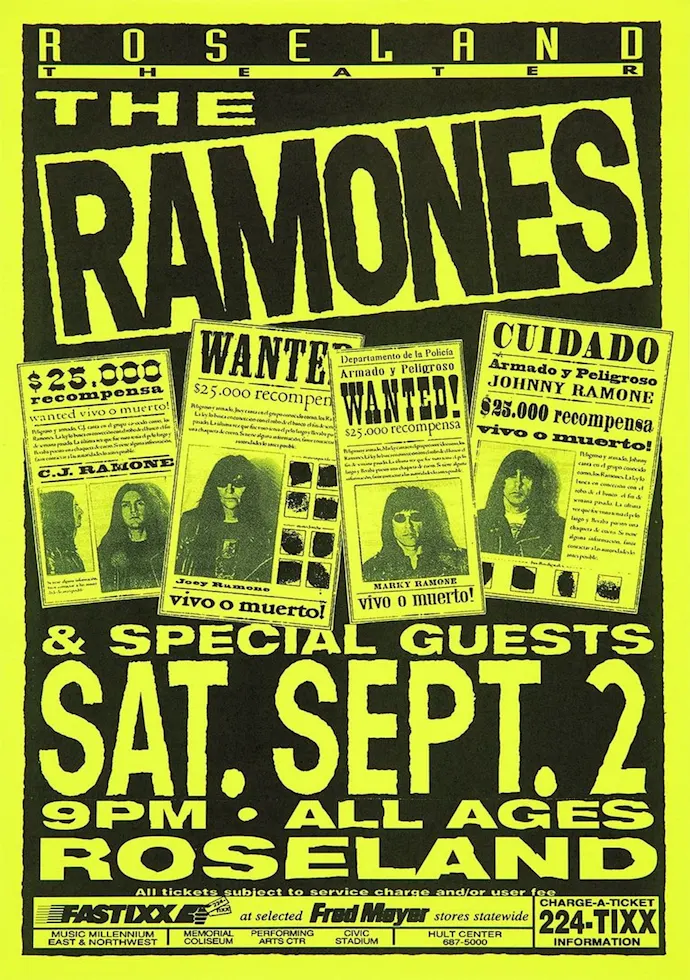 Vintažinis Ramones 5 koncerto plakatas – vintažinis koncerto plakatas | Framein