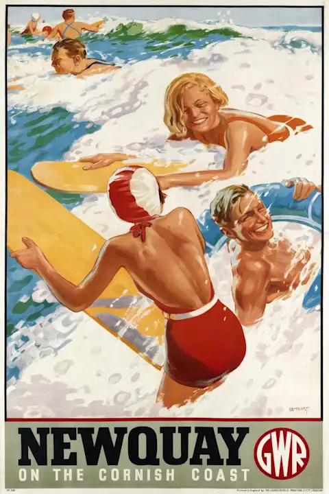 Vintažinis kelionių plakatas Newquay on the Cornish Coast 1937 – vintažinis kelionių plakatas | Framein