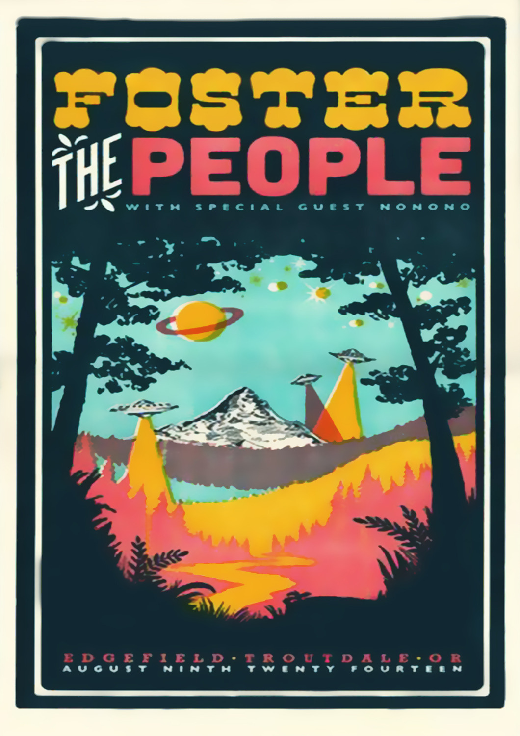 Vintažinis Foster The People koncerto plakatas – vintažinis koncerto plakatas | Framein