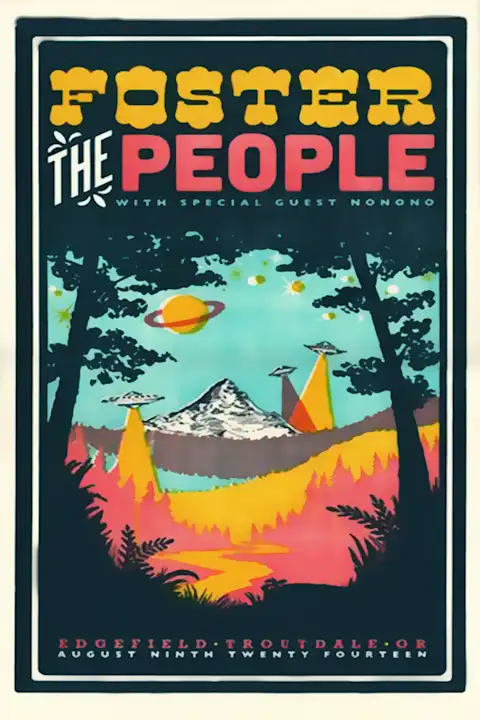 Vintažinis Foster The People koncerto plakatas – vintažinis koncerto plakatas | Framein