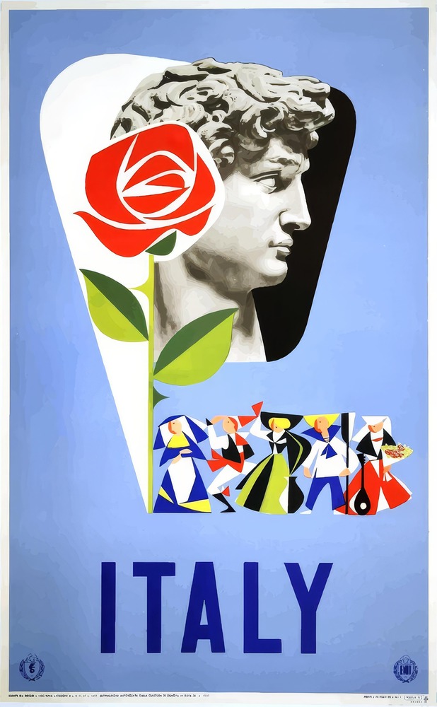 Vintažinis kelionių plakatas Italy 1930 – vintažinis kelionių plakatas | Framein