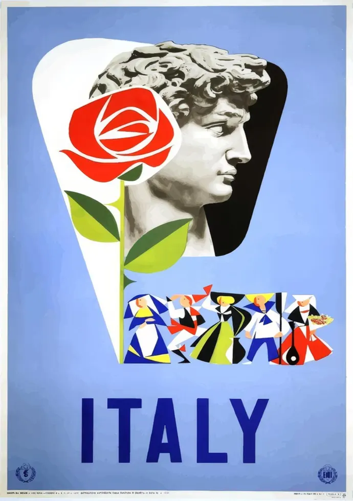Vintažinis kelionių plakatas Italy 1930 – vintažinis kelionių plakatas | Framein