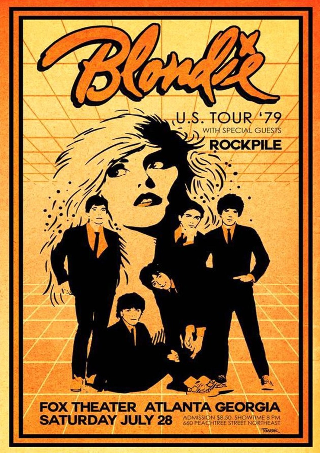 Vintažinis Blondie koncerto plakatas – vintažinis koncerto plakatas | Framein