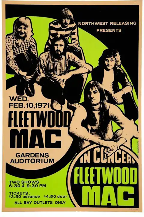 Vintažinis Fleetwood Mac (4) koncerto plakatas – vintažinis koncerto plakatas | Framein