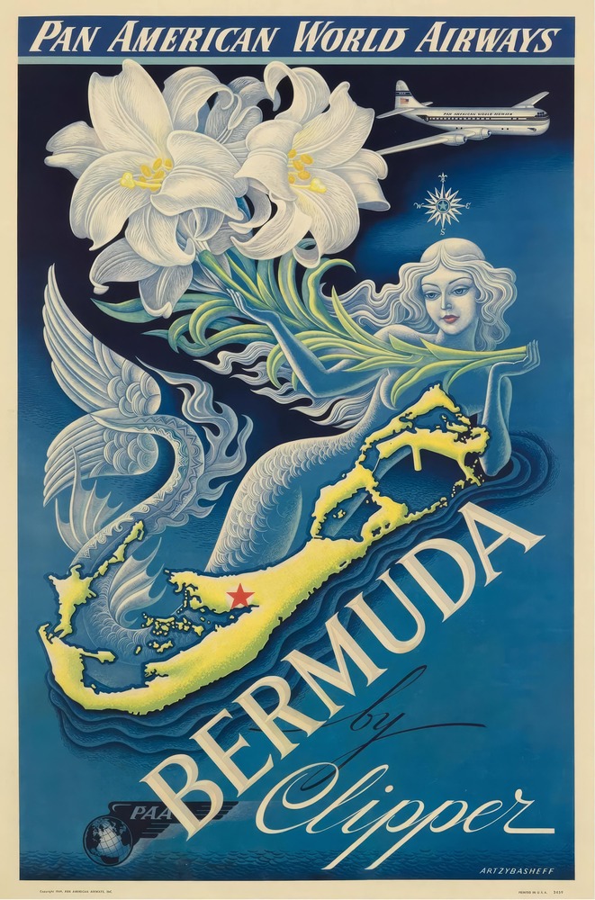 Vintažinis kelionių plakatas Bermuda 1947 – vintažinis kelionių plakatas | Framein