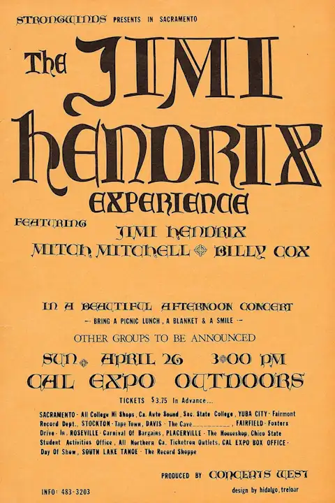Vintažinis Jimi Hendrix (4) koncerto plakatas – vintažinis koncerto plakatas | Framein
