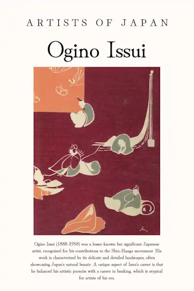 Japonų menininkas Ogino Issui – japoniško meno plakatas | Framein
