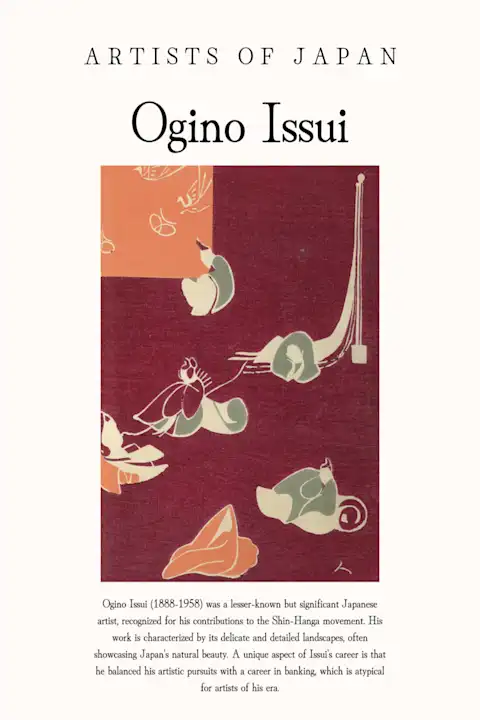 Japonų menininkas Ogino Issui – japoniško meno plakatas | Framein