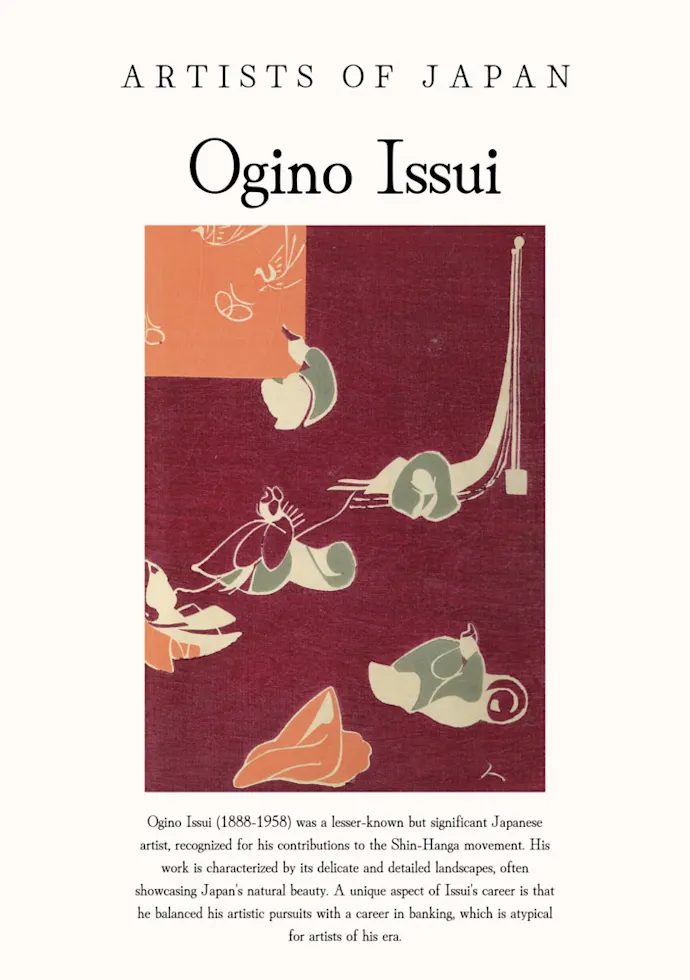 Japonų menininkas Ogino Issui – japoniško meno plakatas | Framein