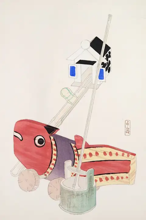 Japoniškas menas Kawasaki Kyosen Japanese Toys Pl.055 (1919) – japoniško meno plakatas | Framein