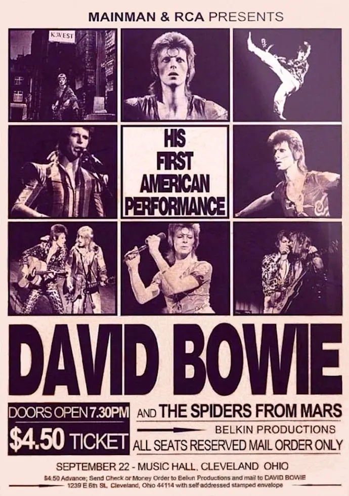 Vintažinis David Bowie (5) koncerto plakatas – vintažinis koncerto plakatas | Framein