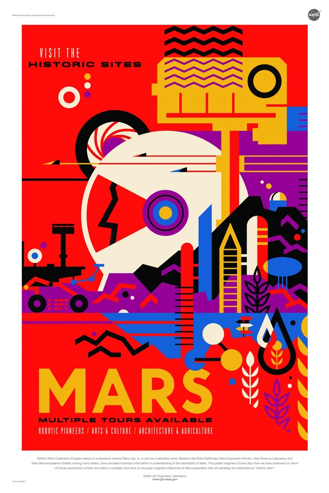 Vintažinis kelionių plakatas NASA Exoplanet Mars – vintažinis kelionių plakatas | Framein