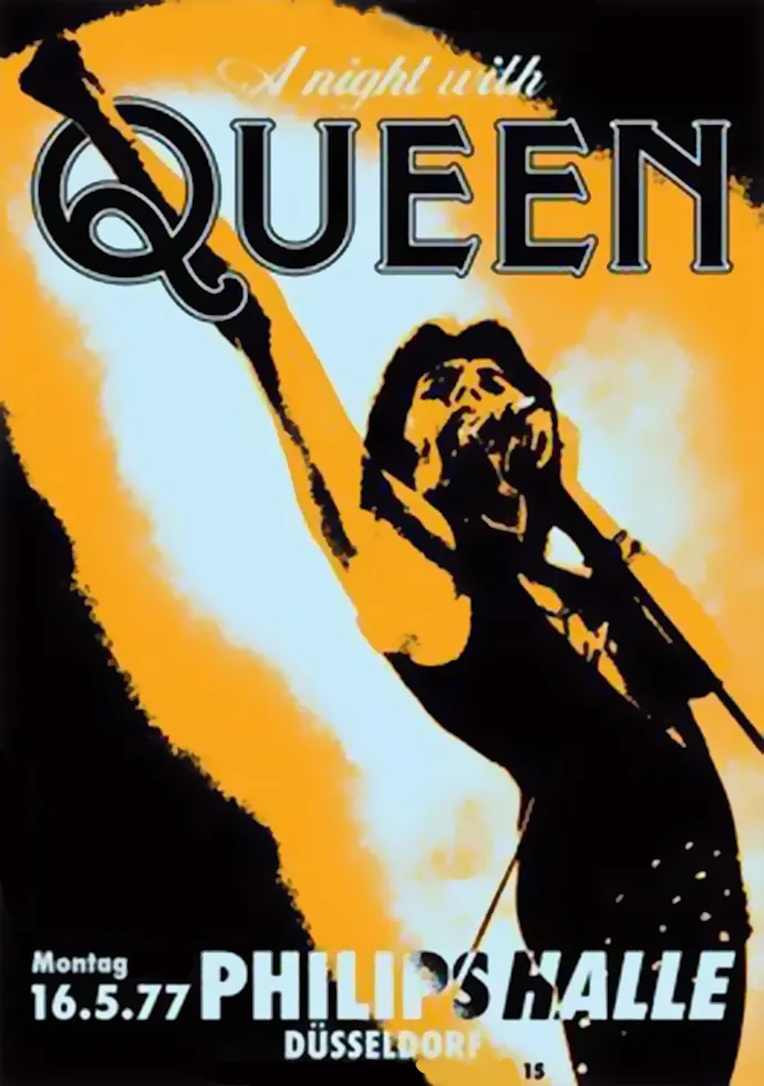 Vintažinis Queen (6) koncerto plakatas – vintažinis koncerto plakatas | Framein