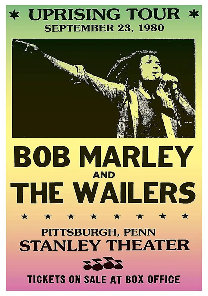 Vintažinis Bob Marley (4) koncerto plakatas – vintažinis koncerto plakatas | Framein