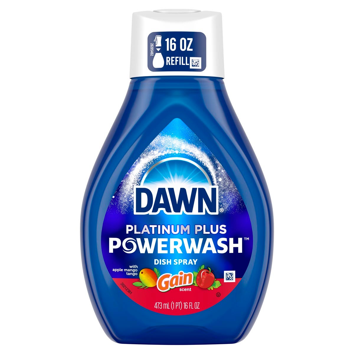 Recarga de pulverizador para trastes Dawn Powerwash con Gain, aroma a manzana y mango