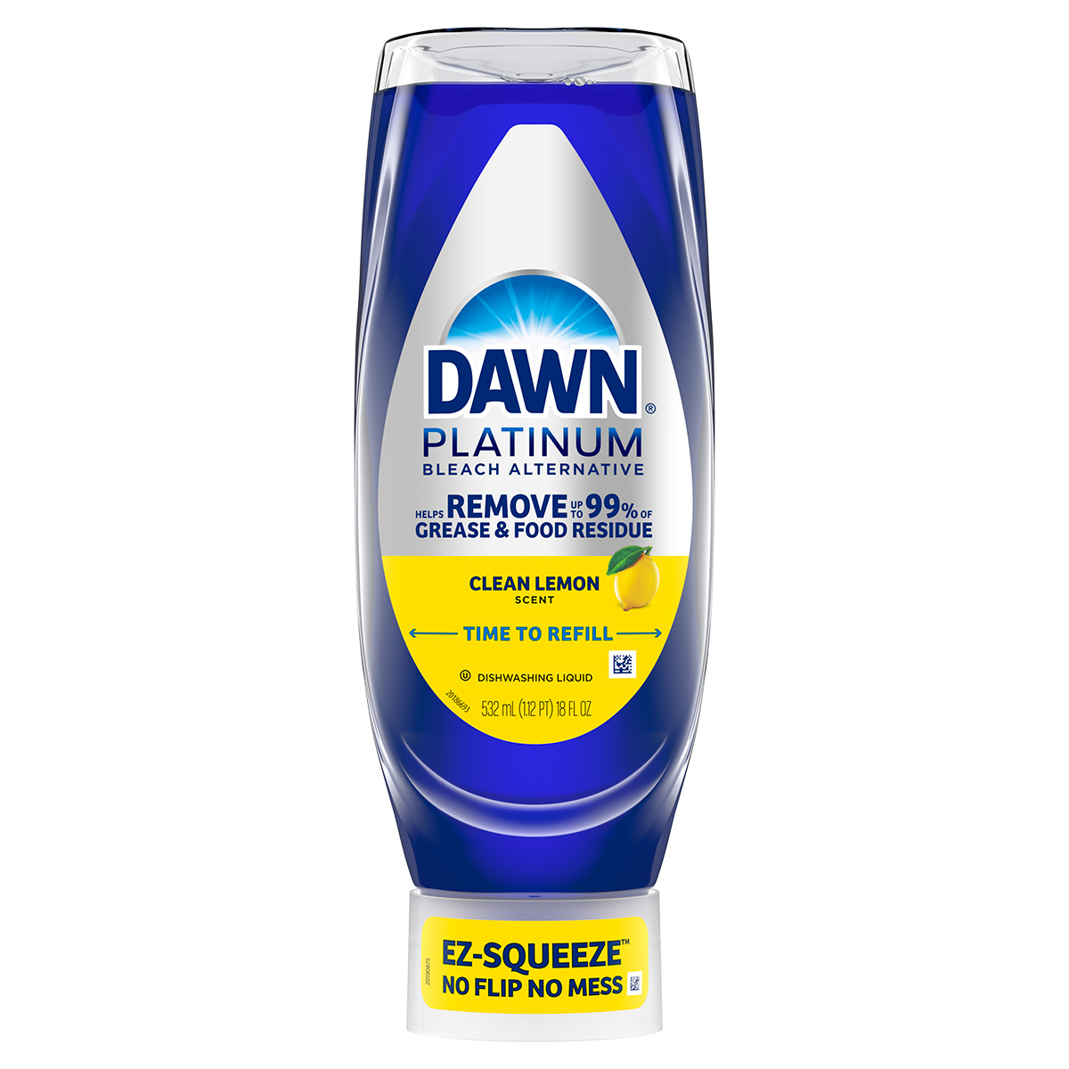 Jabón para trastes Dawn Platinum Bleach Alternative EZ-Squeeze, limón limpio