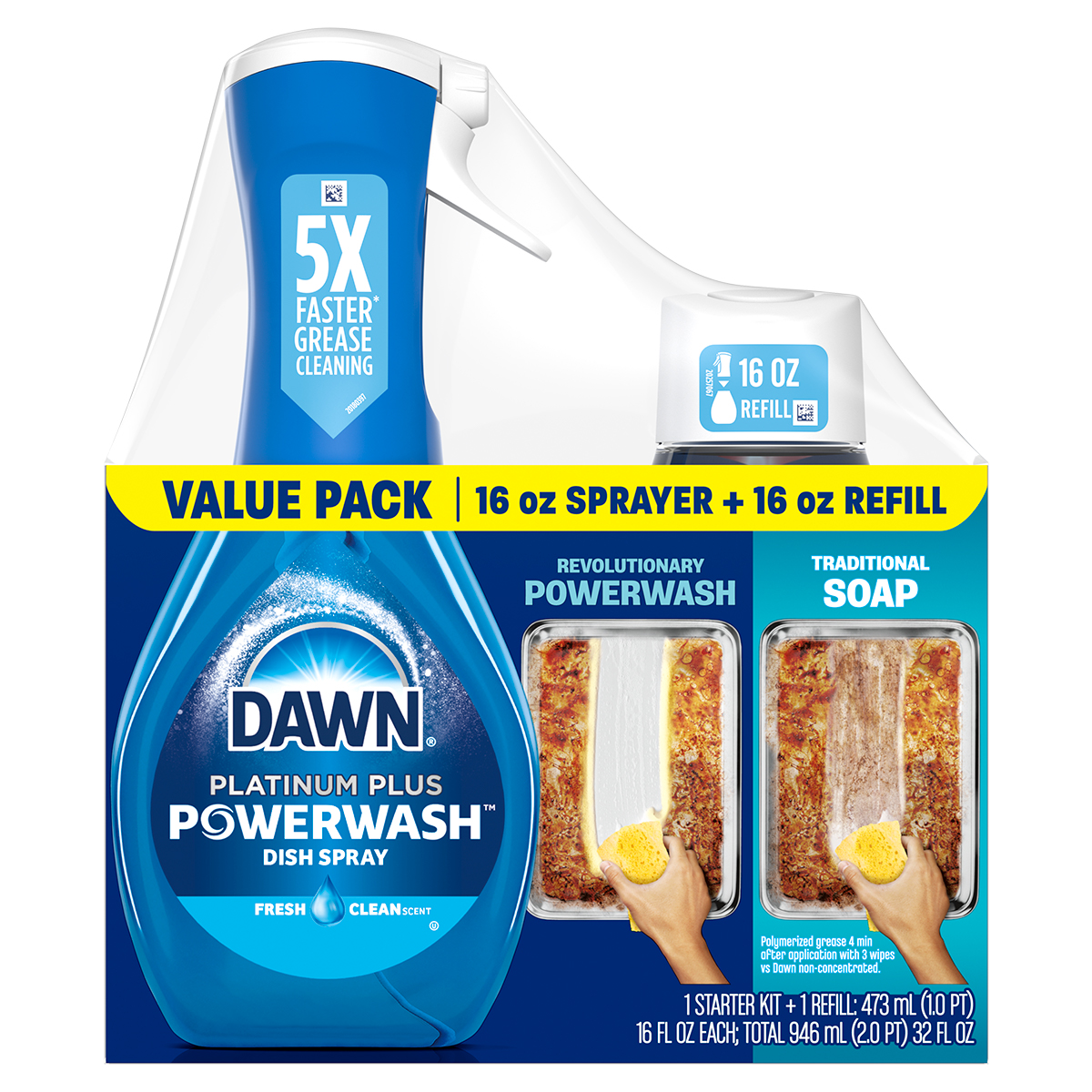 Paquete de pulverizador para trastes Dawn Platinum Powerwash