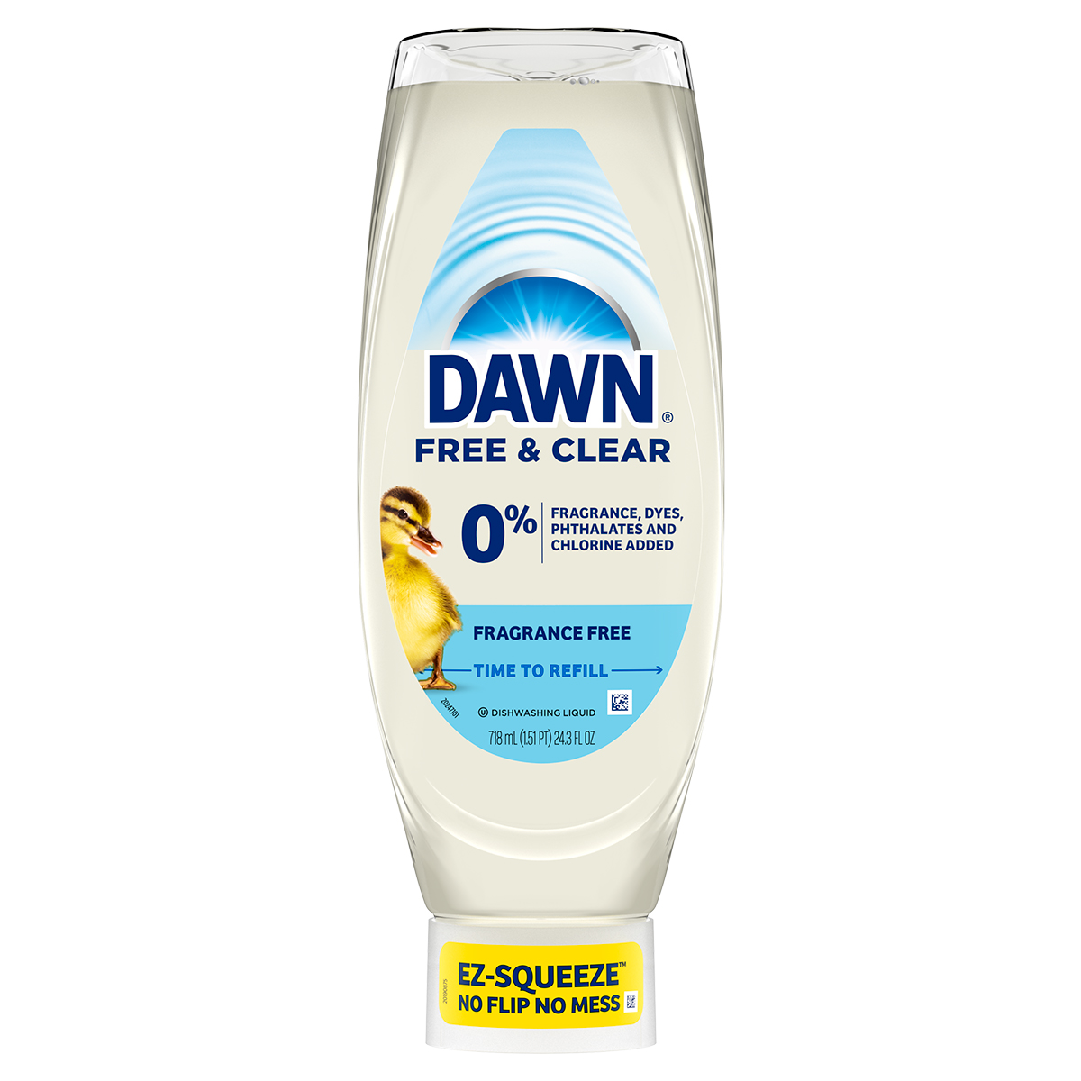 Jabón para trastes Dawn Free & Clear EZ-Squeeze, sin aroma