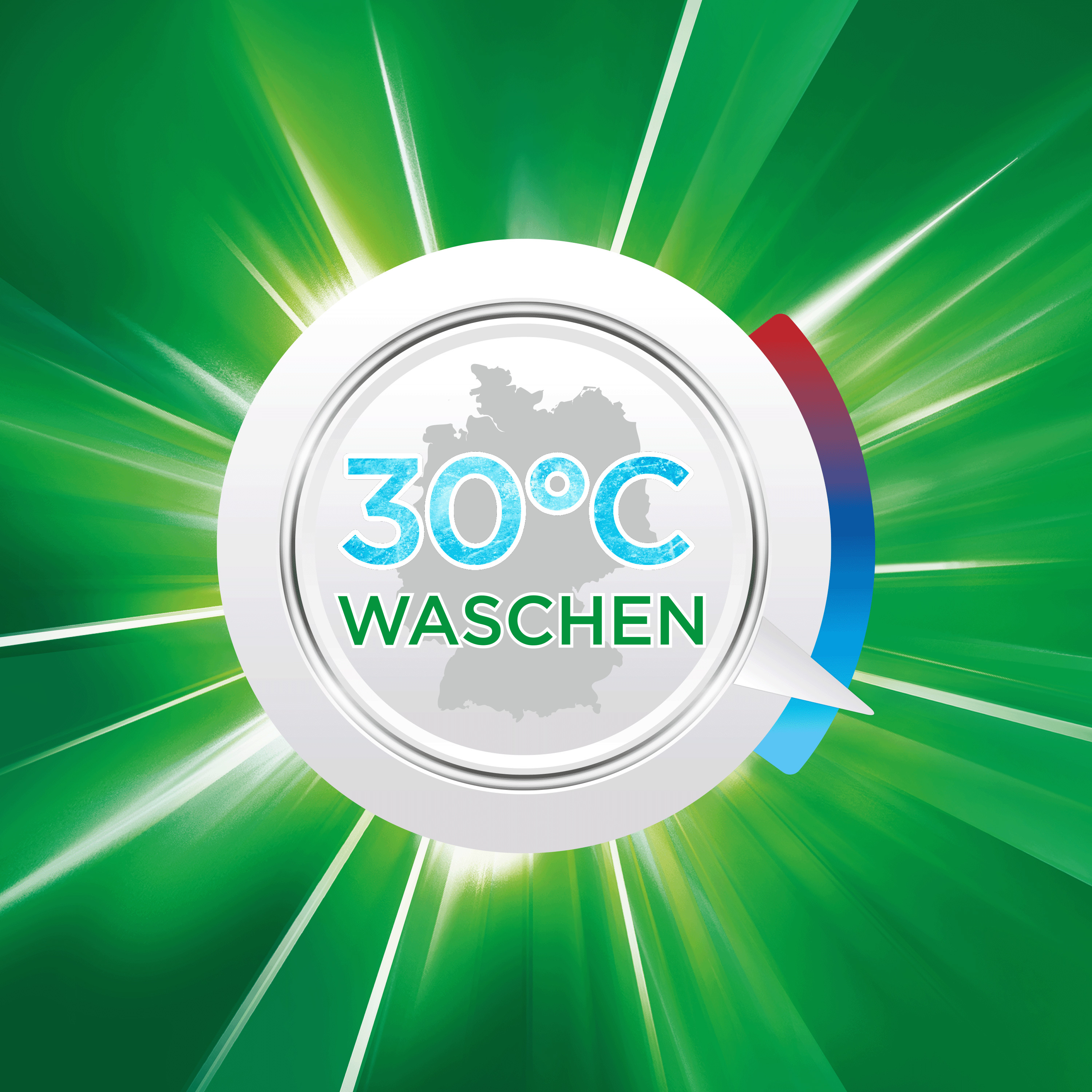 Das Ziel ist es, die durschnittliche Waschtemperatur in Deutschland um 1°C pro Jahr abzusenken.
