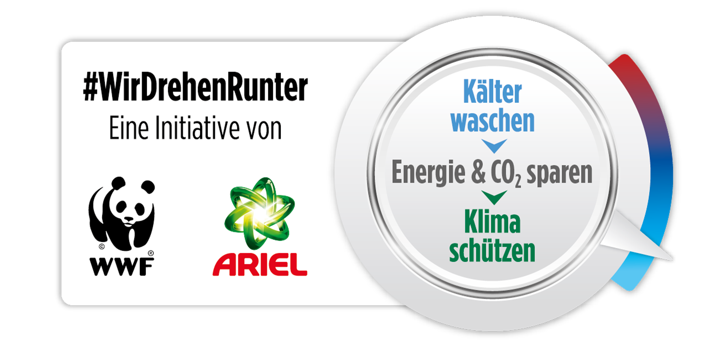 Logo der Wir Drehen Runter Initiative von WWF und Ariel