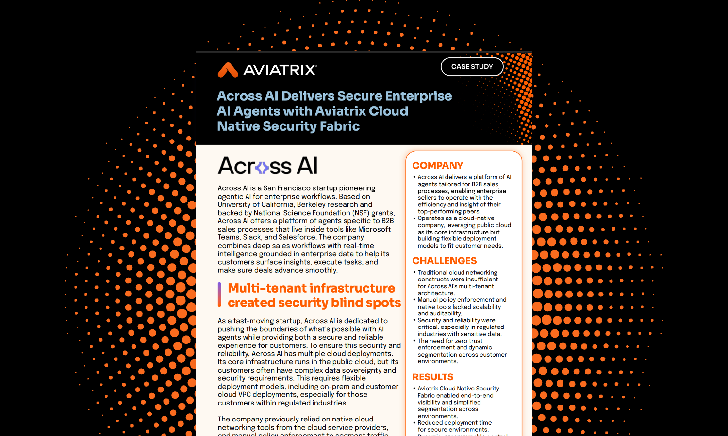Across AI Delivers Secure Enterprise AI Agents with Aviatrix Cloud Native Security Fabric