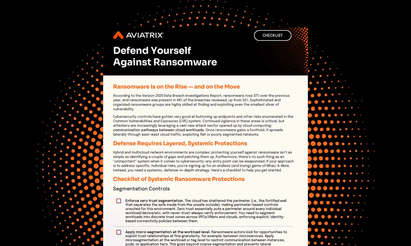 Defend Yourself Against Ransomware Checklist