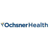 Ochsner Health health system logo with a blue and gold abstract emblem to the left of the name in blue text.