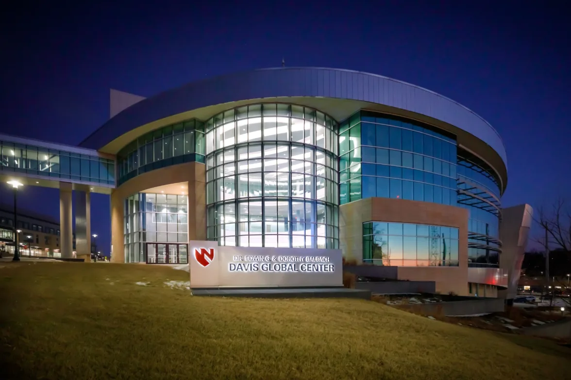 A photo of the exterior of Nebraska Medicine's Davis Global Center.