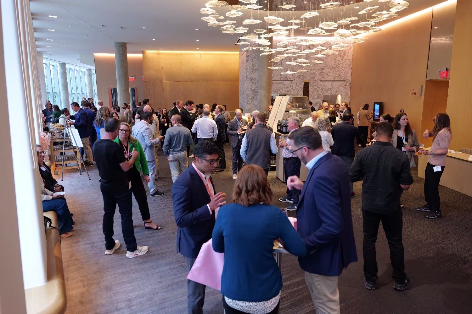 Intimate retreat setting showcasing meaningful healthcare networking between industry and health system leaders