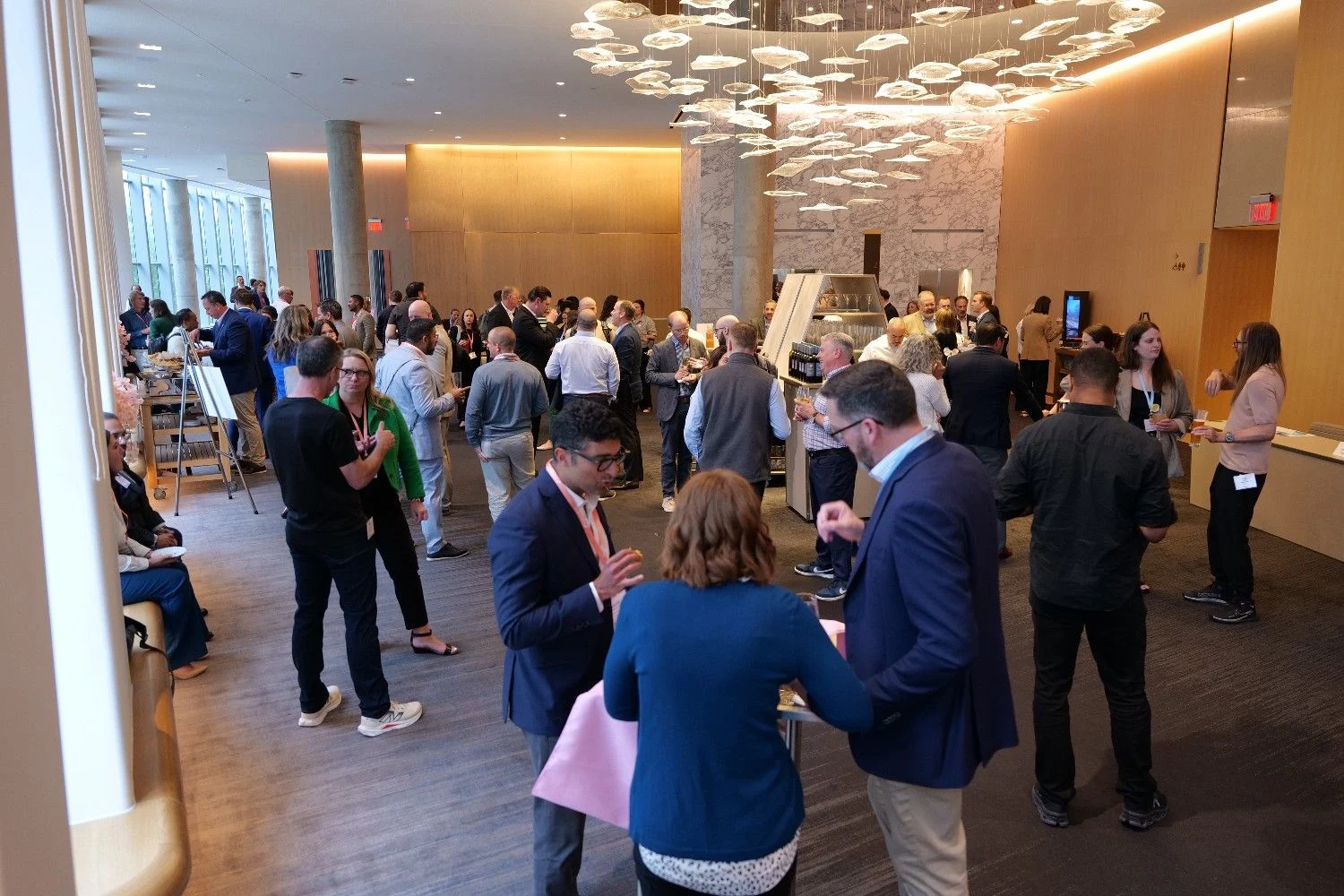 Intimate retreat setting showcasing meaningful healthcare networking between industry and health system leaders