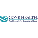 Cone Health health system logo with a teal abstract figure on the left, followed by the words "CONE HEALTH" and the tagline "The Network for Exceptional Care" beneath.