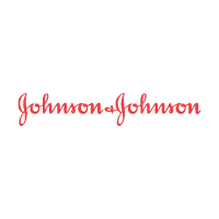 Johnson & Johnson logo in classic red cursive script, representing the global healthcare and pharmaceutical company.