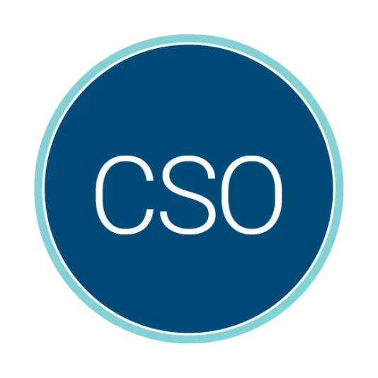 Circular blue logo with a light teal border containing the white acronym “CSO” centered inside.