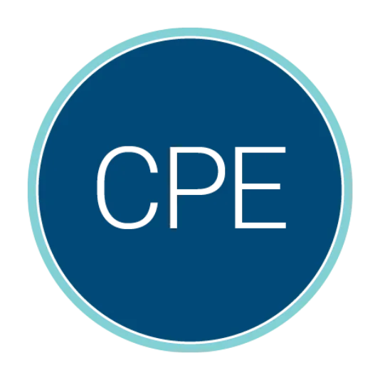 Circular blue logo with a light teal border containing the white acronym “CPE” centered inside.
