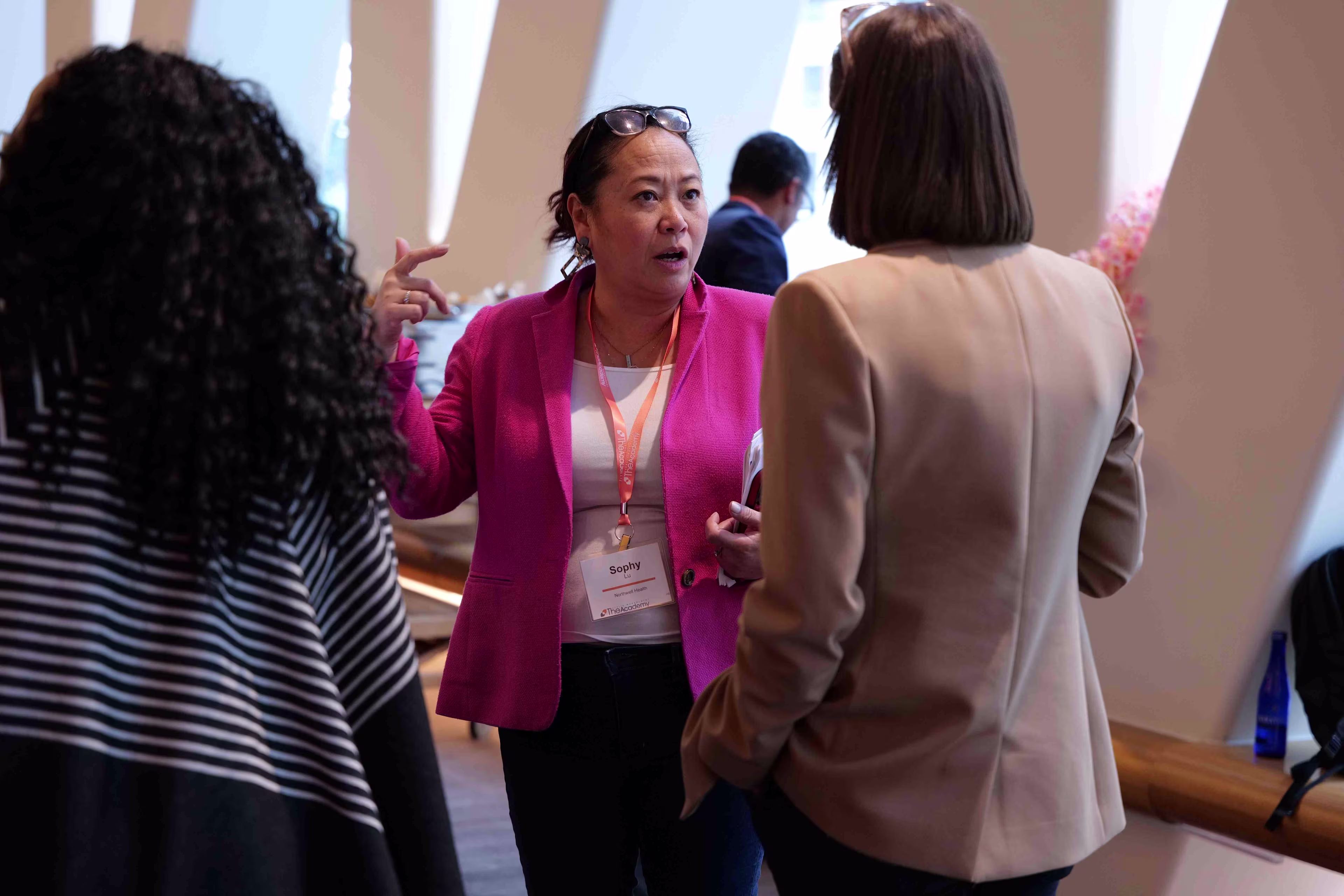 Cardiovascular System Service Line Leader speaking with industry executives at cardiovascular healthcare conference