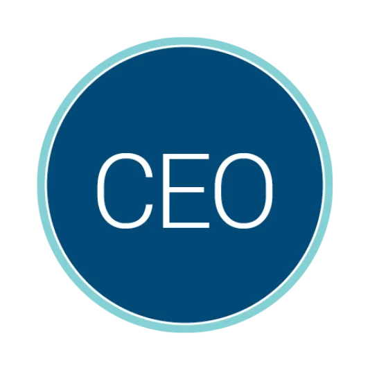 Circular blue logo with a light teal border containing the white acronym “CEO” centered inside.