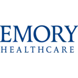 Emory Healthcare wordmark in blue capital letters.