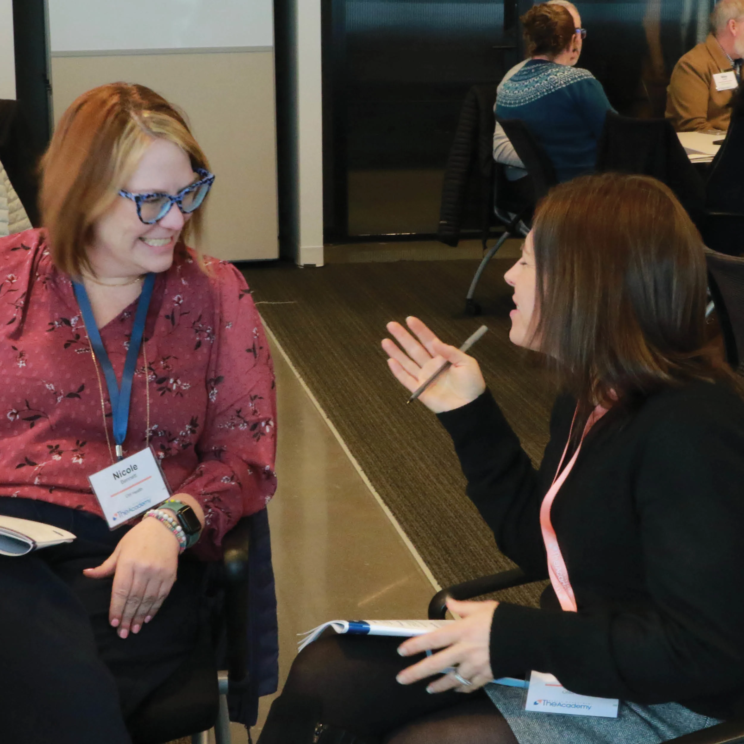 Two CNOs discussing nursing executive governance  