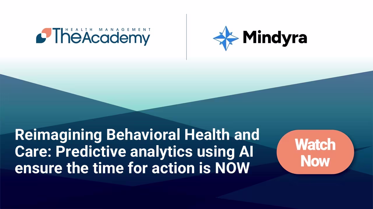 Reimagining Behavioral Health and Care: Predictive analytics using AI ensure the time for action is NOW