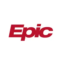 Epic Systems Corporation logo in bold red font on a white background.
