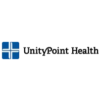 UnityPoint Health logo featuring a white cross within a blue square followed by the name "UnityPoint Health" in black text.