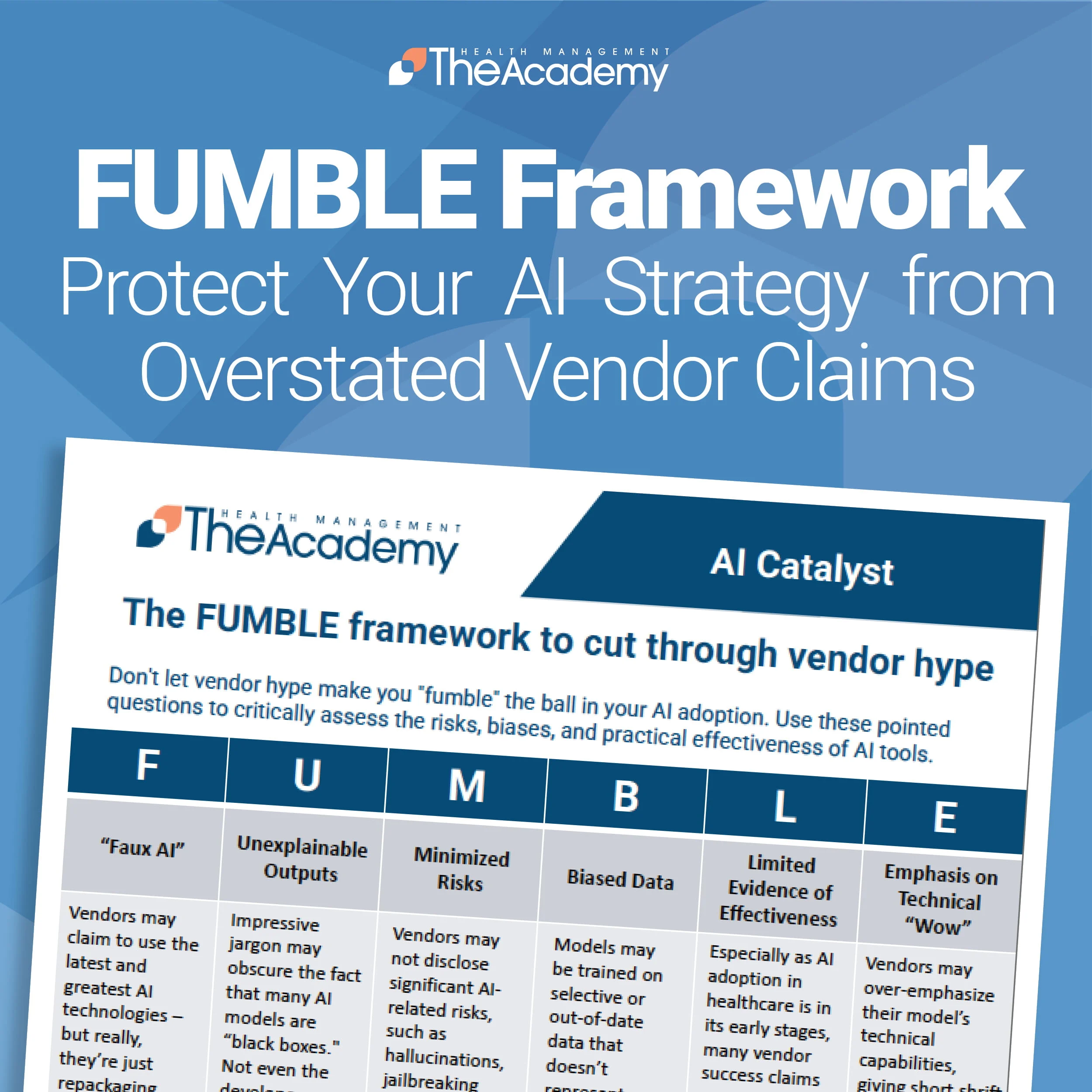 FUMBLE Framework for AI Catalyst banner image